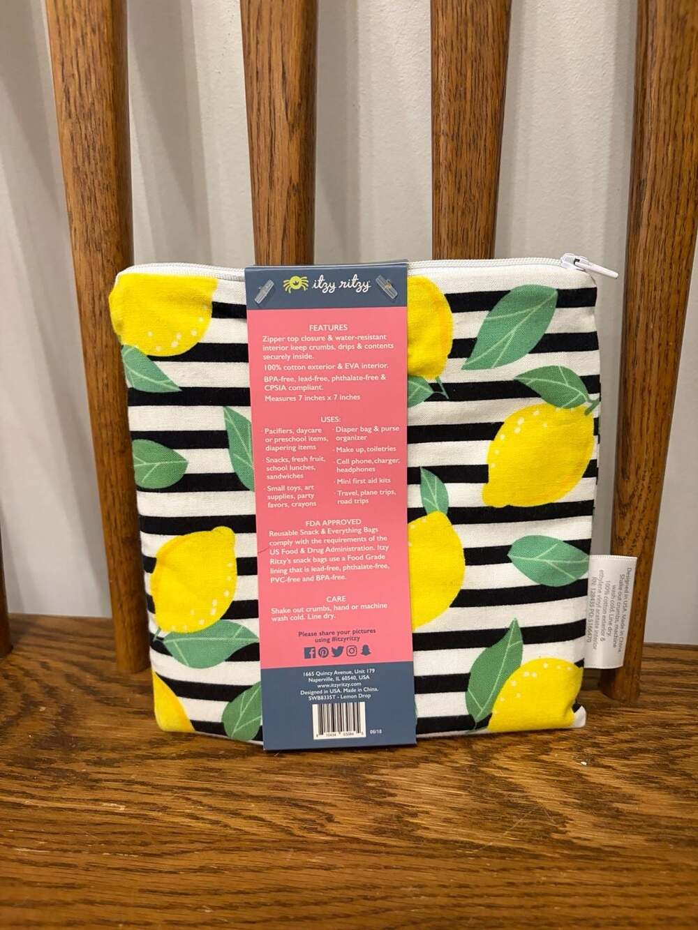 Itzy Ritzy Reusable Snack & Everything Pouch Lemon Drop - Picture 2 of 2